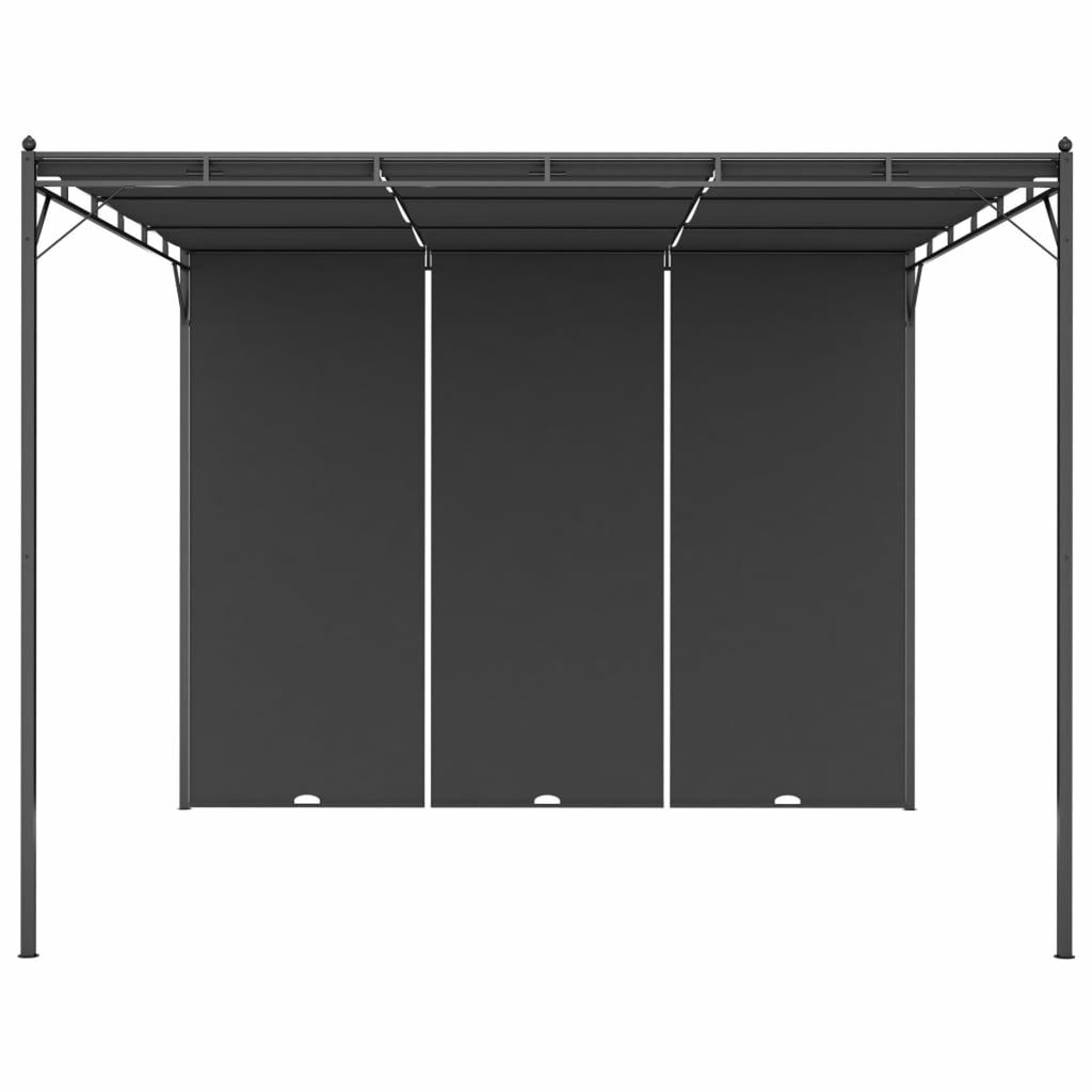 Garden Gazebo with Side Curtain Steel Frame Sun Shade Shelter 118.1 x 118.1 x 88.6 Inches Z3987