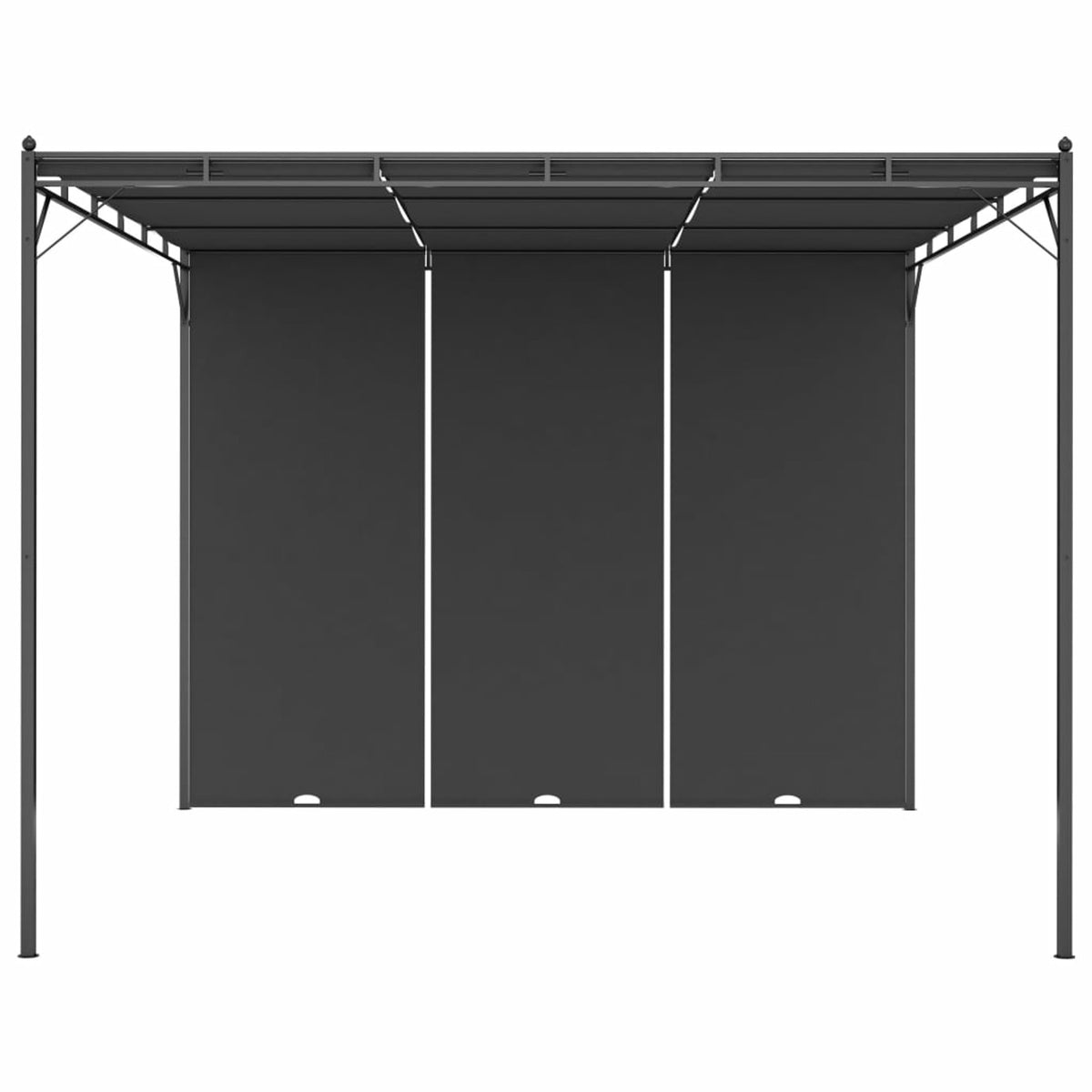 Garden Gazebo with Side Curtain Steel Frame Sun Shade Shelter 118.1 x 118.1 x 88.6 Inches Z3987