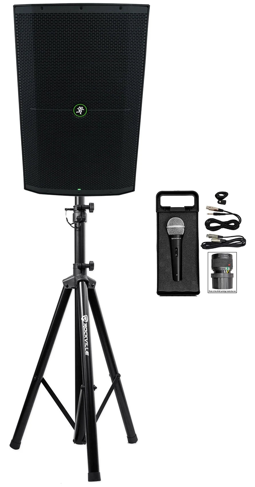 15" 1400w Powered PA Speaker with Tripod Stand and Mic J4552