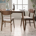 Light Beige Fabric Dining Chair (Set of 2) Y952278