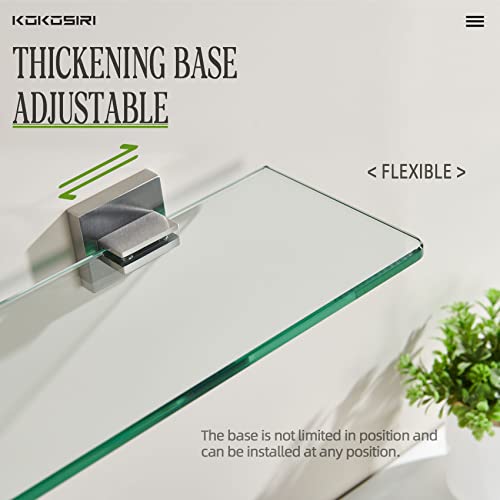 16'' x 5.6'' Tempered Glass Wall Mounted Shelf P8558