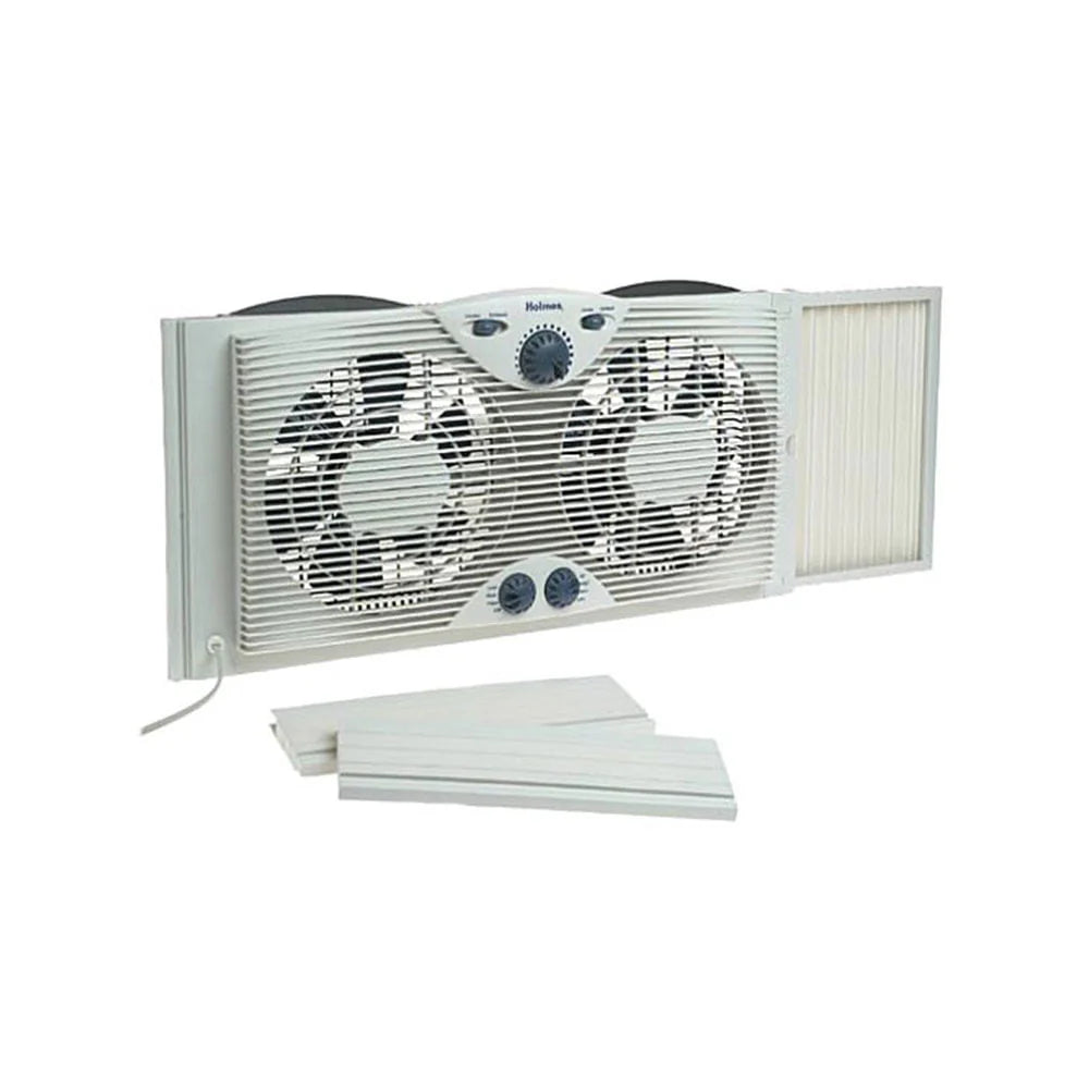 Dual Blade Twin Window Fan with Thermostat Q604804
