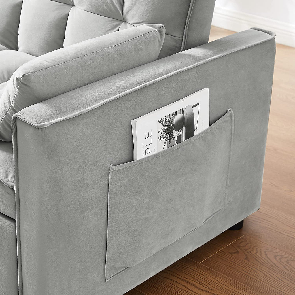 Velvet Loveseat Sofa Couch With Toss Pillows M16570