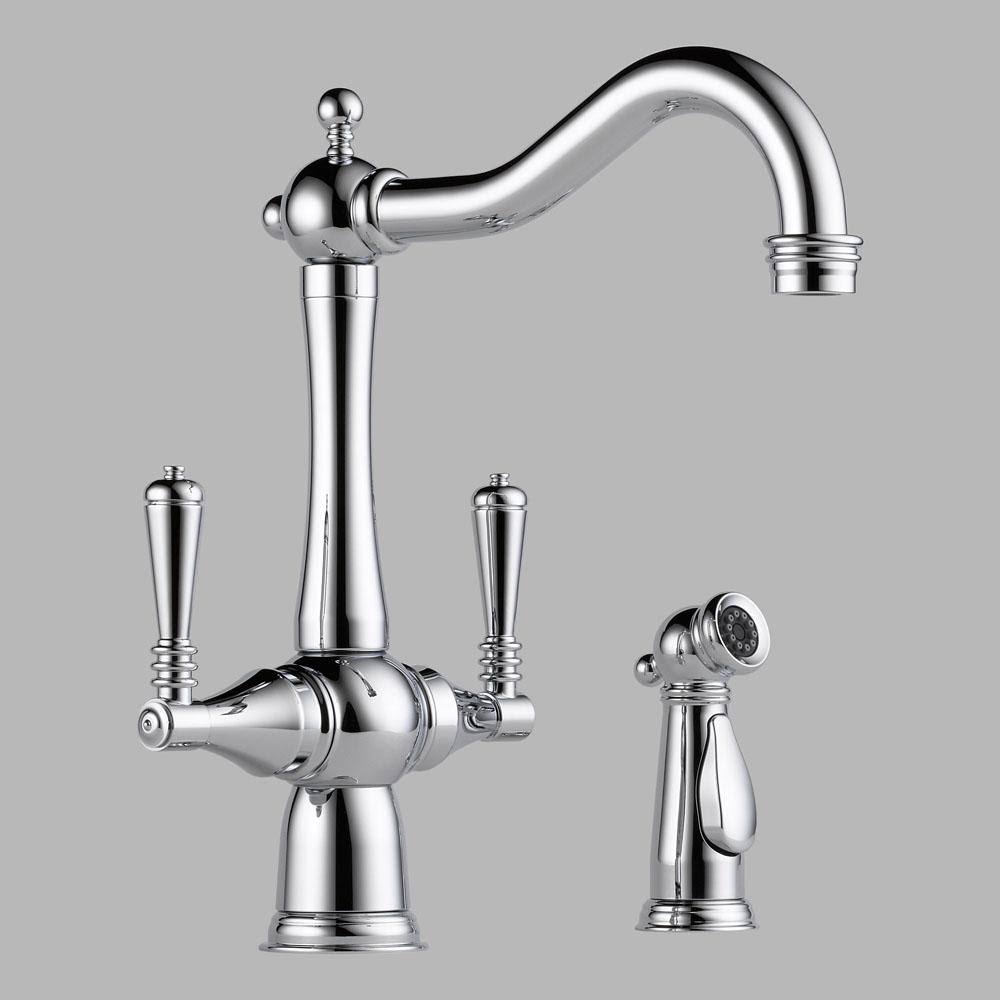Chrome Two Handle Kitchen Faucet with Spray L340969