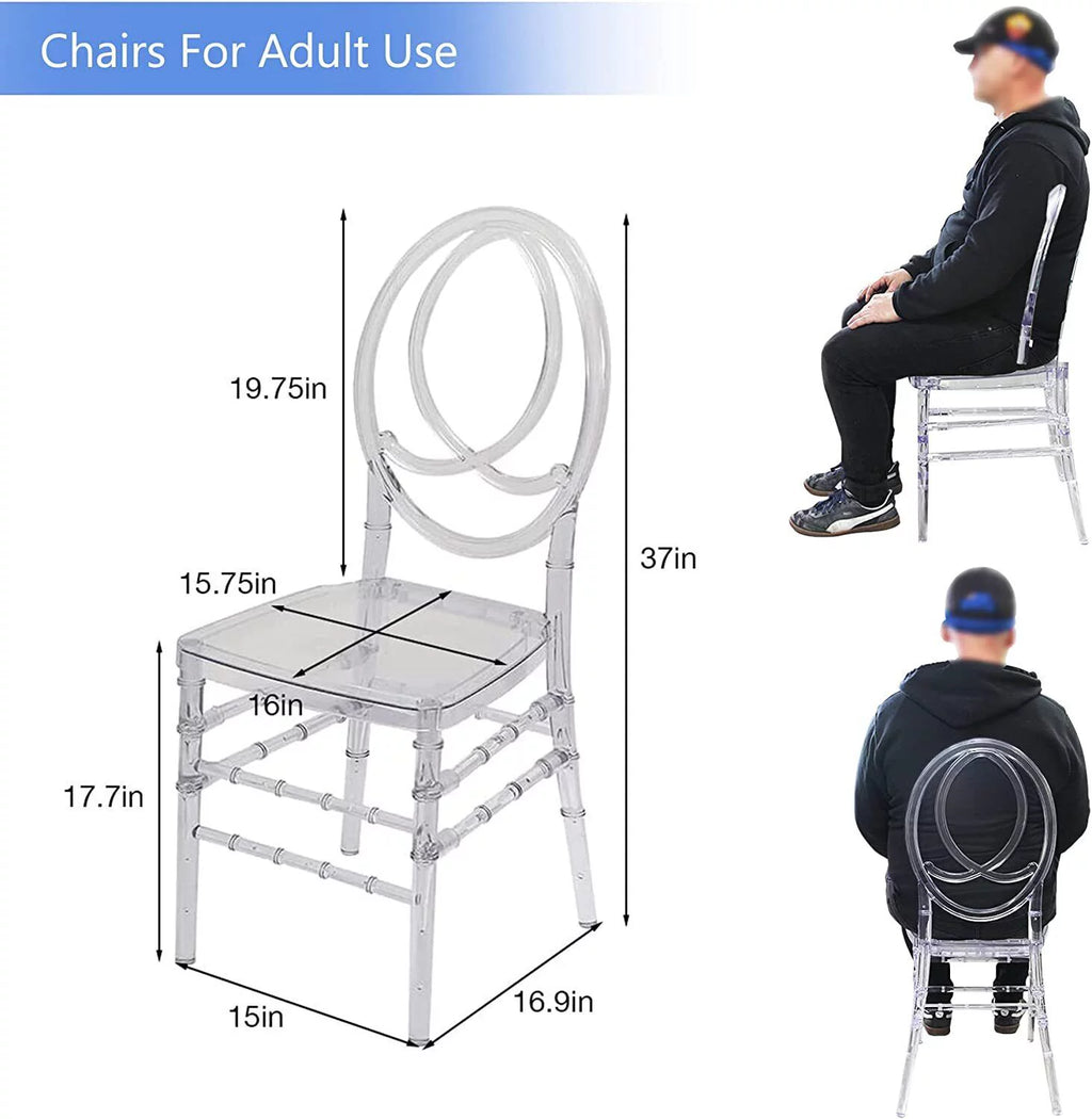 4 Pcs Stacking Clear Chiavari Chairs J968935