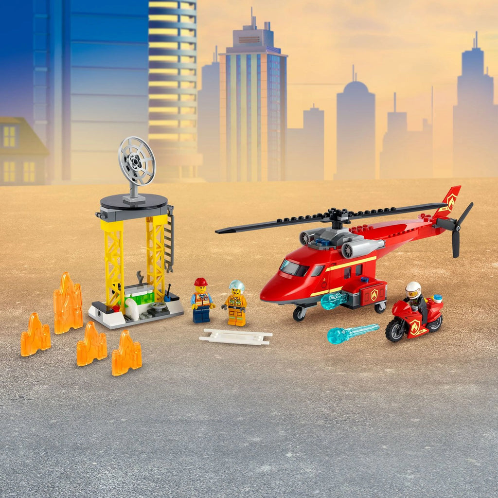 Fire Rescue Helicopter Building Toy and Playset 212 Pieces Y773