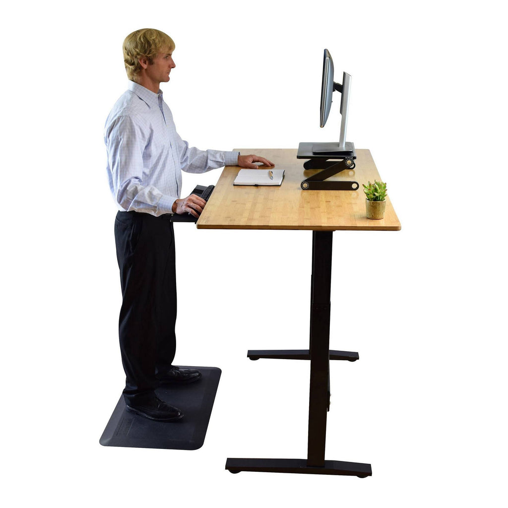 Electric Adjustable Height Standing Desk Black / 60x30x22 Natural Bamboo R1853
