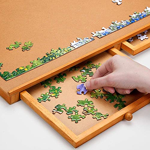 1000 Piece Wooden Puzzle Board with Drawers P185494