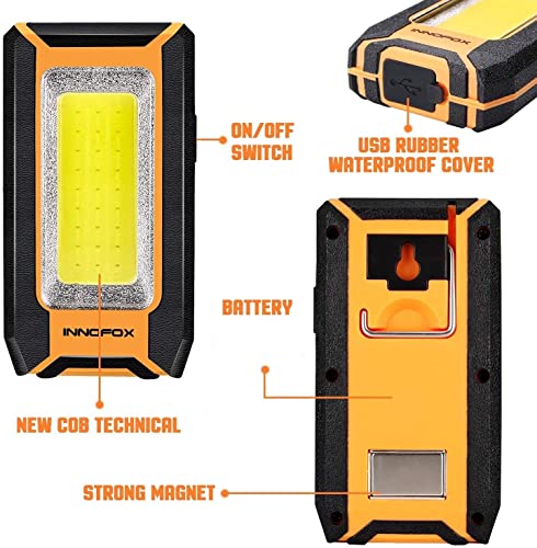 2 Pack LED Rechargeable Magnetic Work Light 40W 1500 Lumens C447158