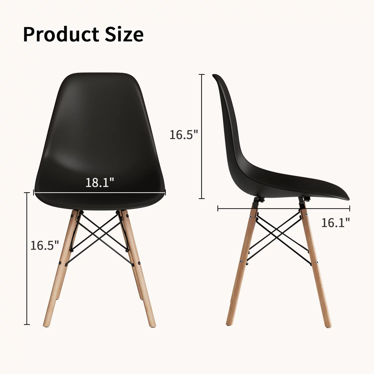 Black Plastic Dining Chair W223