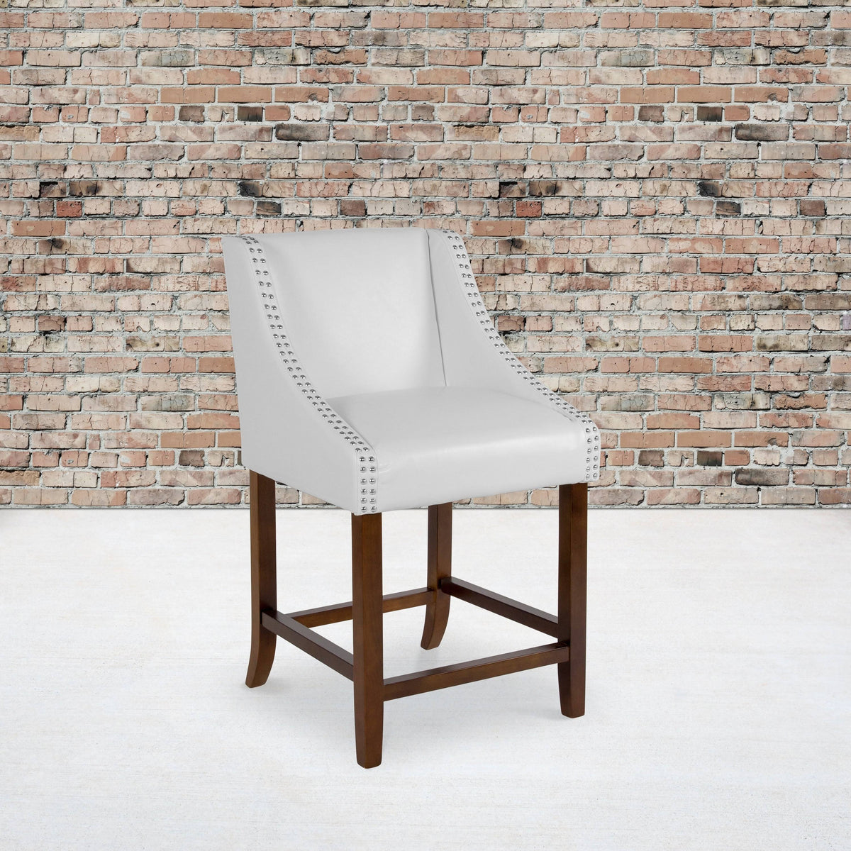 Light Grey Fabric Counter Height Stool B9185