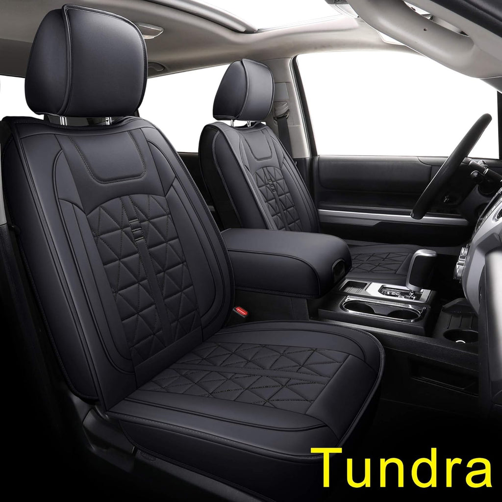 Black & Blue Waterproof Faux Leather Seat Covers Full Set D389