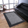 Hand Tufted Wool 9'x12' Charcoal Black Area Rug F50941