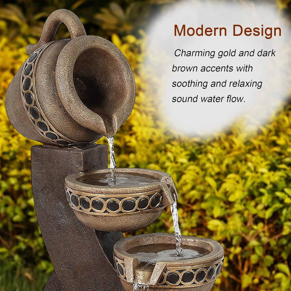 5 Tiered Polyresin Outdoor Water Fountain X676957
