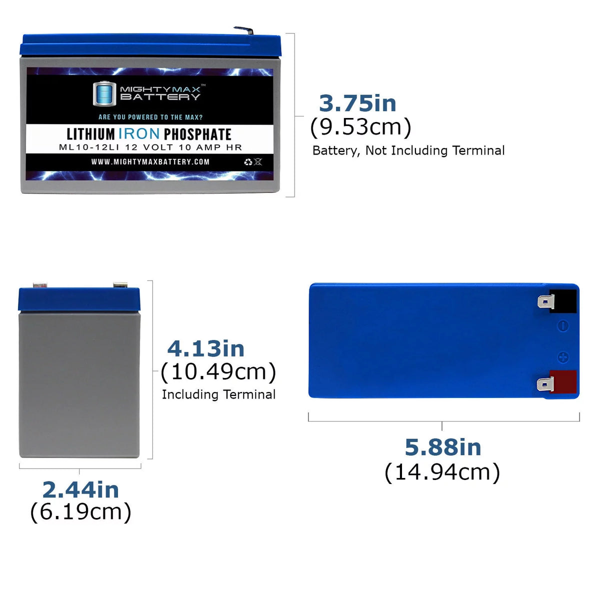 12V 10AH Lithium Replacement Battery 3 Pack V458096