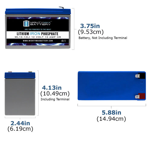 12V 10AH Lithium Replacement Battery 3 Pack V458096
