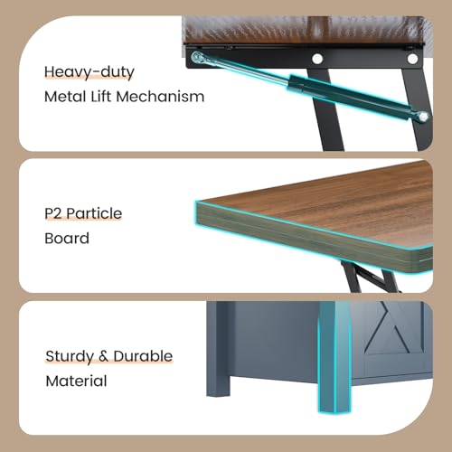 Grey Lift Top Coffee Table with Storage R7400