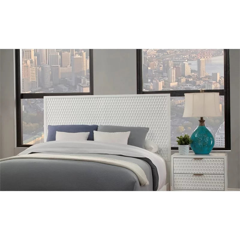 Queen Headboard & Mini Wood Desk in White I2449