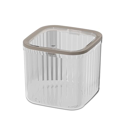 Mini Trash Can with Lid Transparent 0.35 Gallons Small Waste Basket G173
