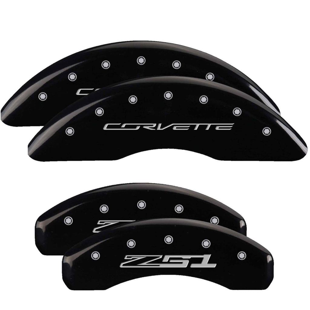 4 Caliper Covers Black Finish Silver F16263