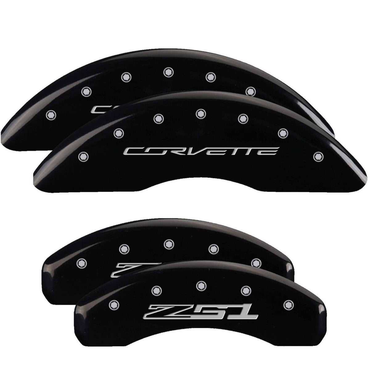 4 Caliper Covers Black Finish Silver F16263