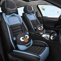 Cartoon Bears 5-Seater Full Leather Waterproof Car Seat Cover Set (Black-Green) M953