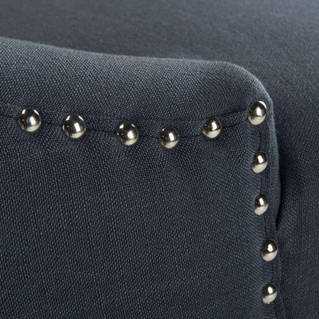 Navy Tufted Wing Back Counter Stool Q317
