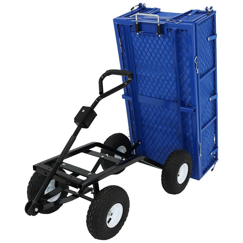 Blue Heavy-Duty Steel Utility Garden Cart with Liner Y6812