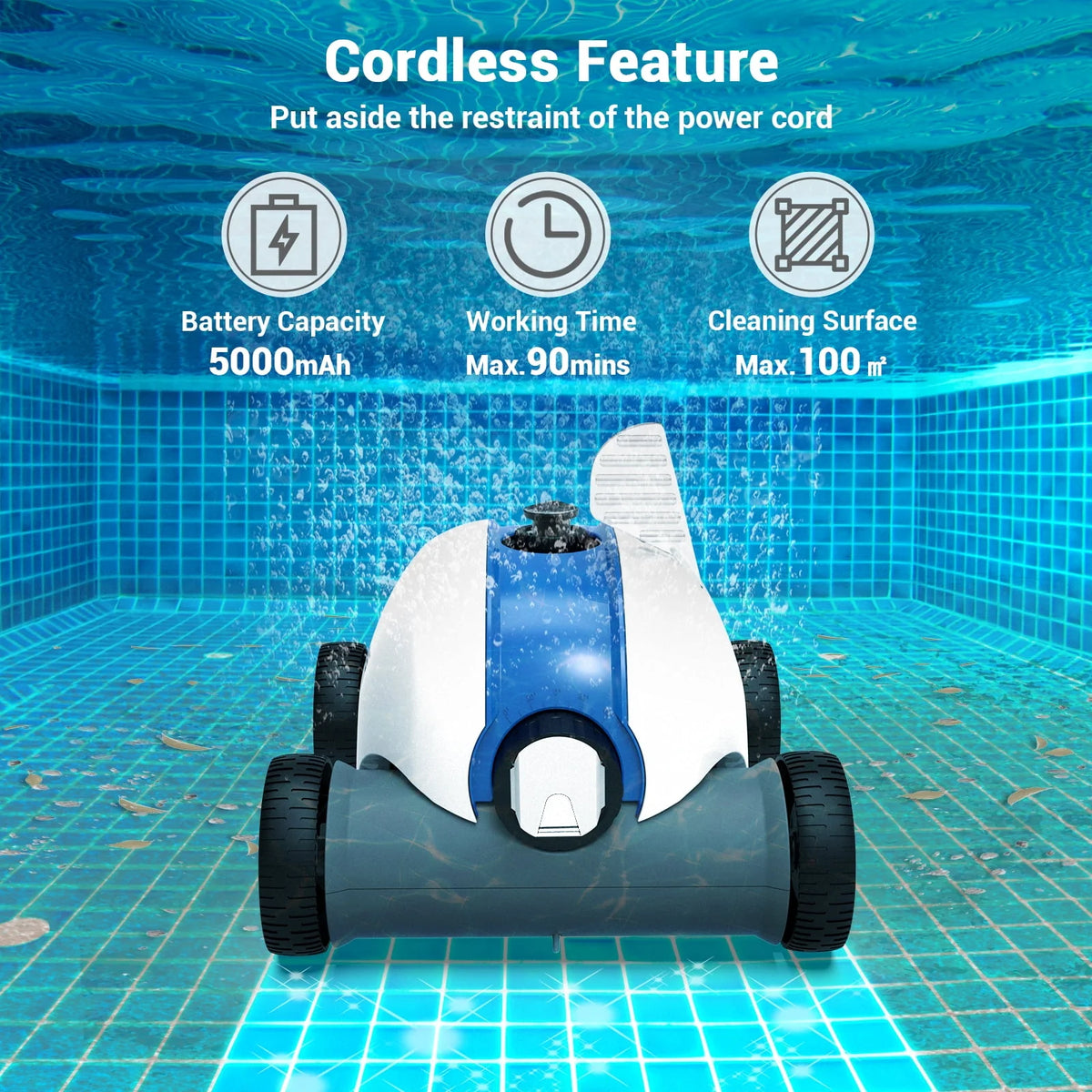 Cordless Automatic Robotic Pool Cleaner L1887