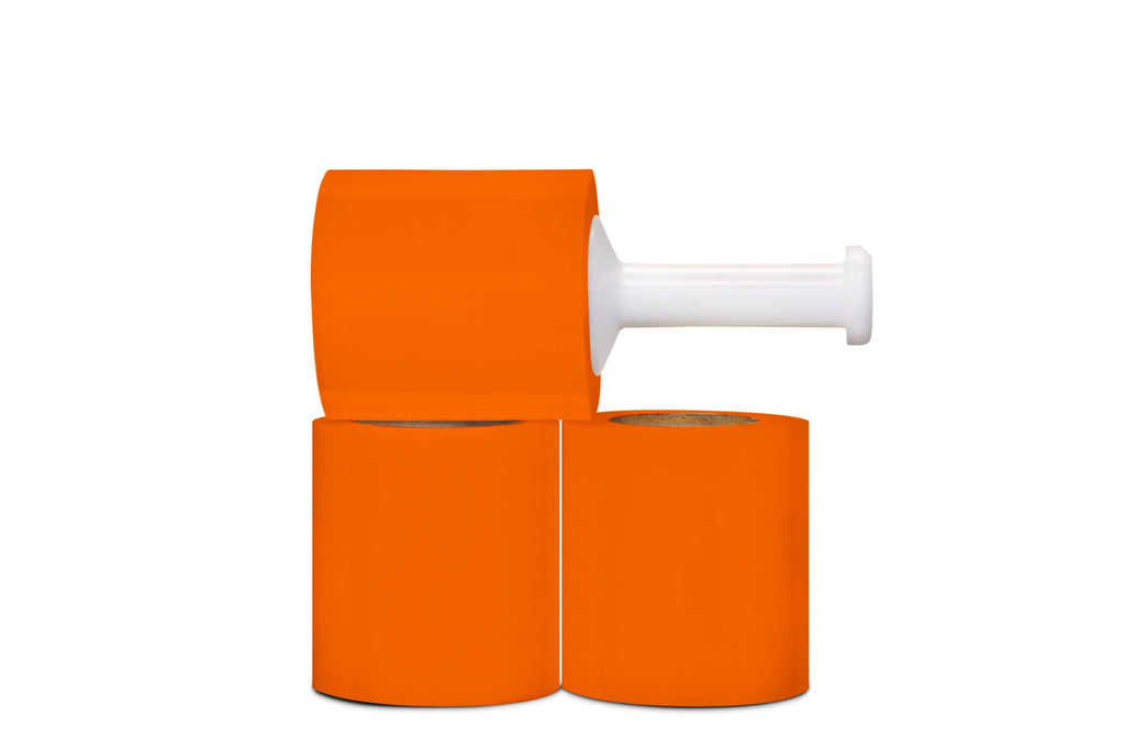 5-Inch 1000 Feet 80 GA Orange Stretch Wrap Film 12 Rolls J298605