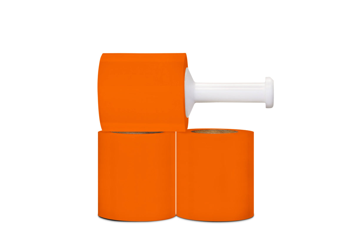 5-Inch 1000 Feet 80 GA Orange Stretch Wrap Film 12 Rolls J298605