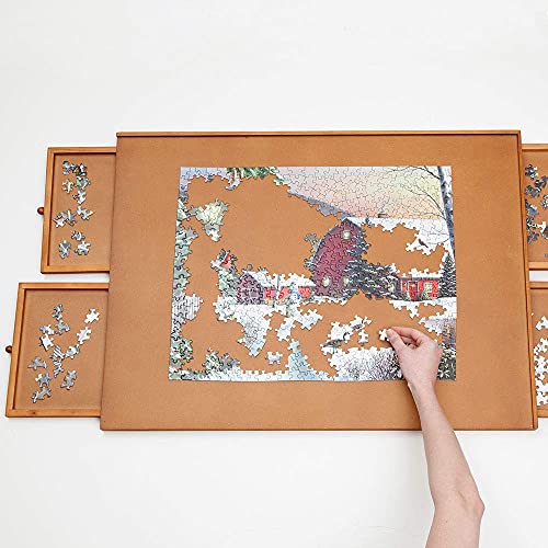 1000 Piece Wooden Puzzle Board with Drawers P185494