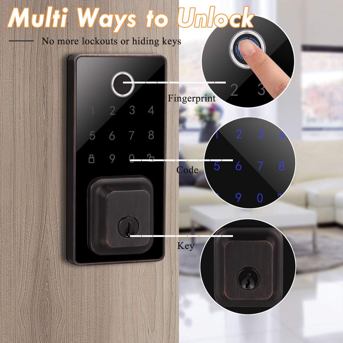 Keyless Entry Electronic Deadbolt Oil Rubbed Bronze Q1701