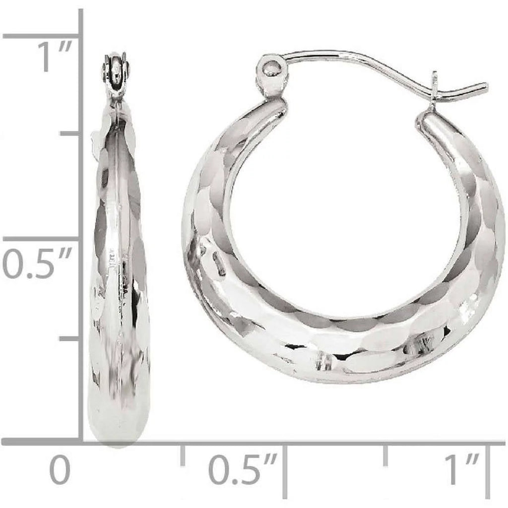 10 Karat White Gold Hoop Earrings X368