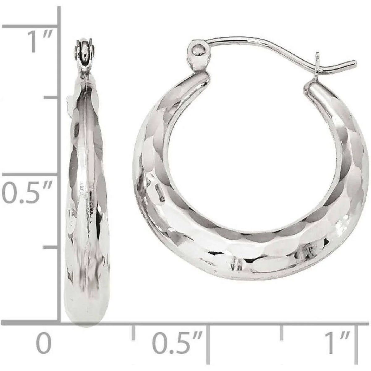 10 Karat White Gold Hoop Earrings X368