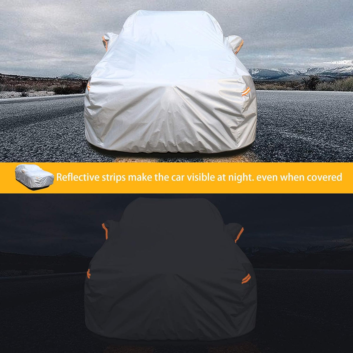 Waterproof All Weather Outdoor Car Cover with Zipper E50859