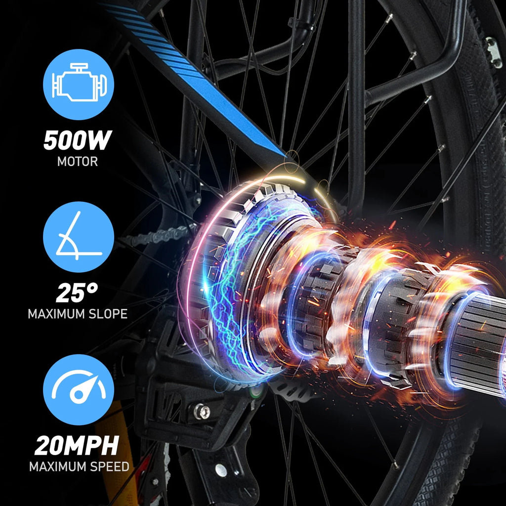 Electric Bike 500W 36V 12Ah Aluminum Alloy 7 Speed T536