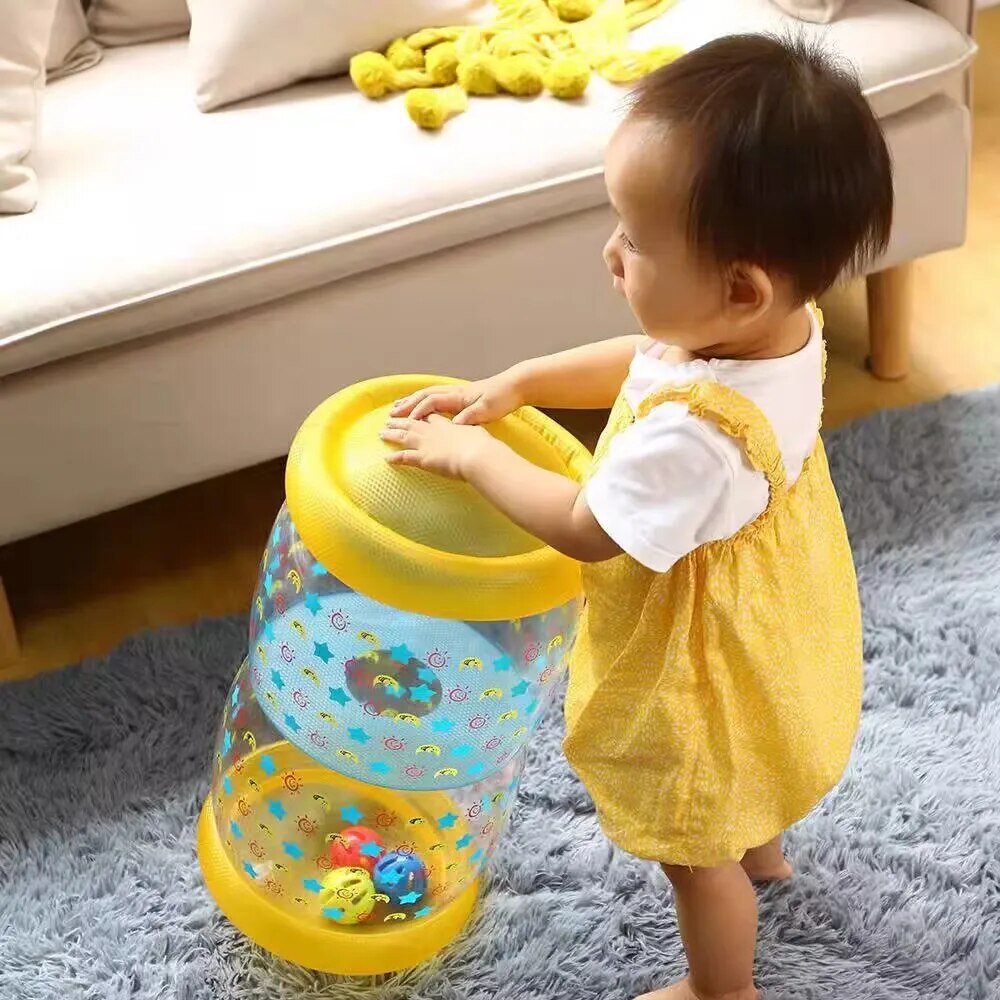 Inflatable Baby Crawling Roller Toy with Rattle and Ball PVC Early Educational Toy B49761