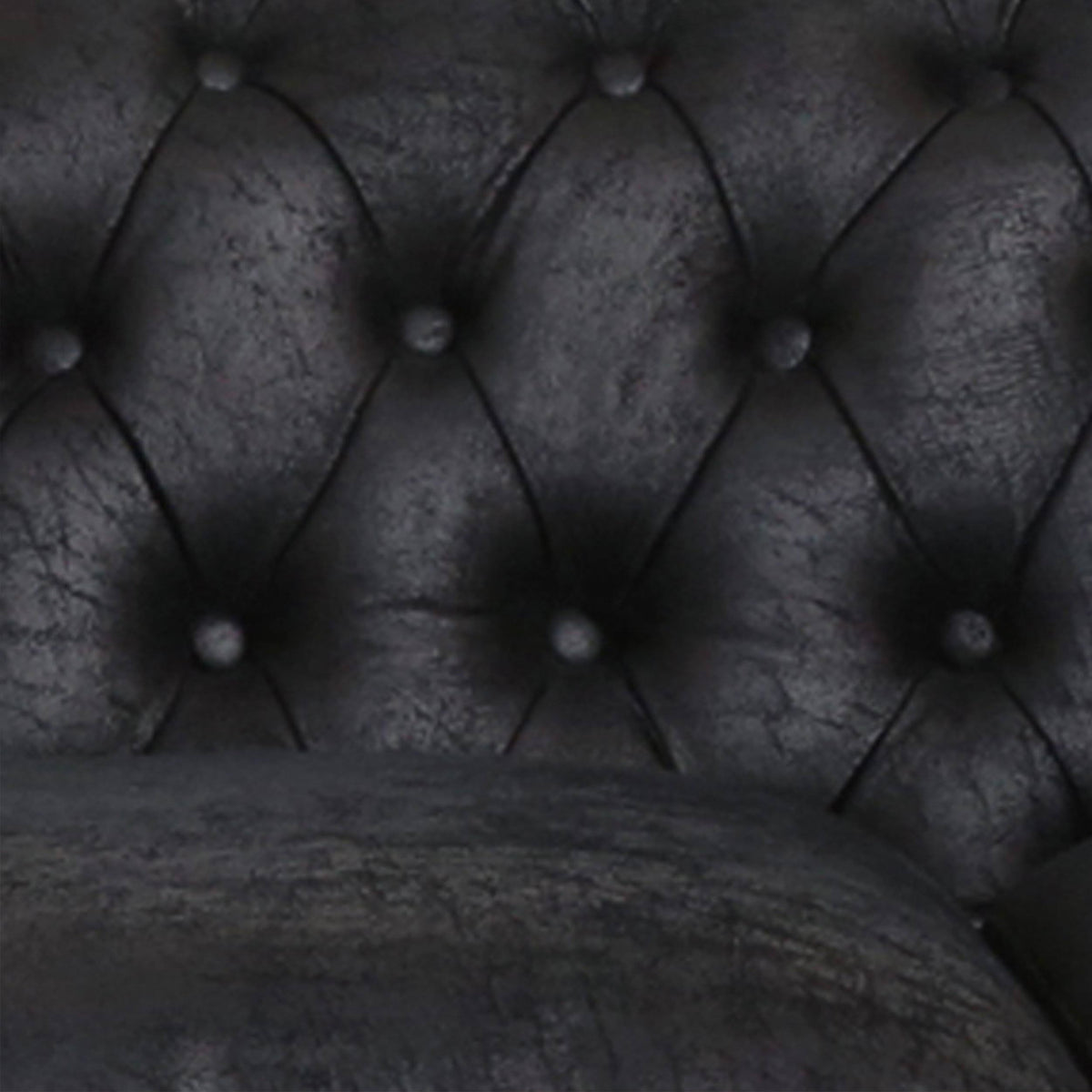 Navy Blue Tufted Microfiber Sofa with Scroll Arms S431922