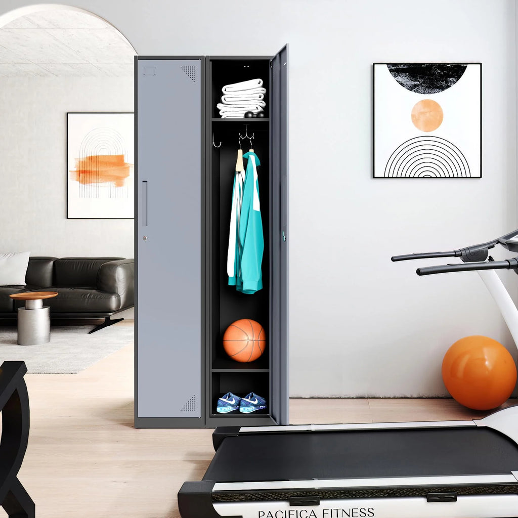 71" Gray Steel Storage Cabinet with Door P187