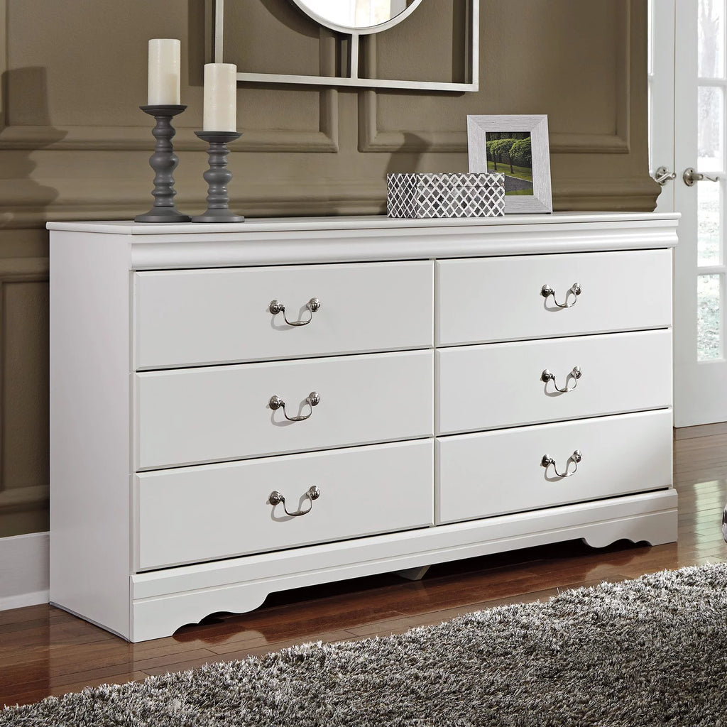 White 6 Drawer Double Dresser Z3527