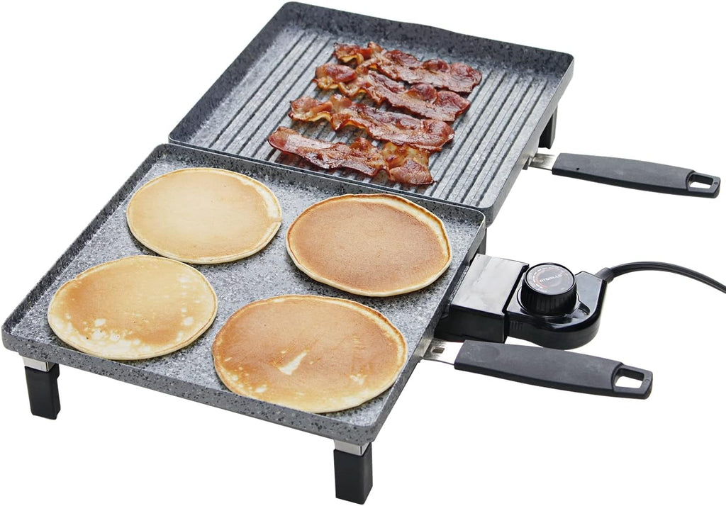 Electric Indoor Grill Smokeless Stone-Derived Griddle Pan 10 x21 Family-Size W8194