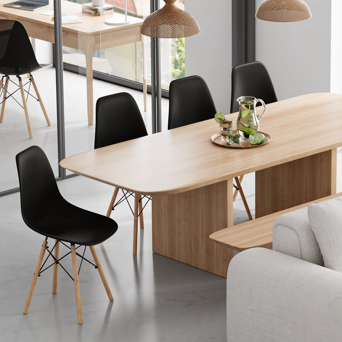 Black Plastic Dining Chair W223