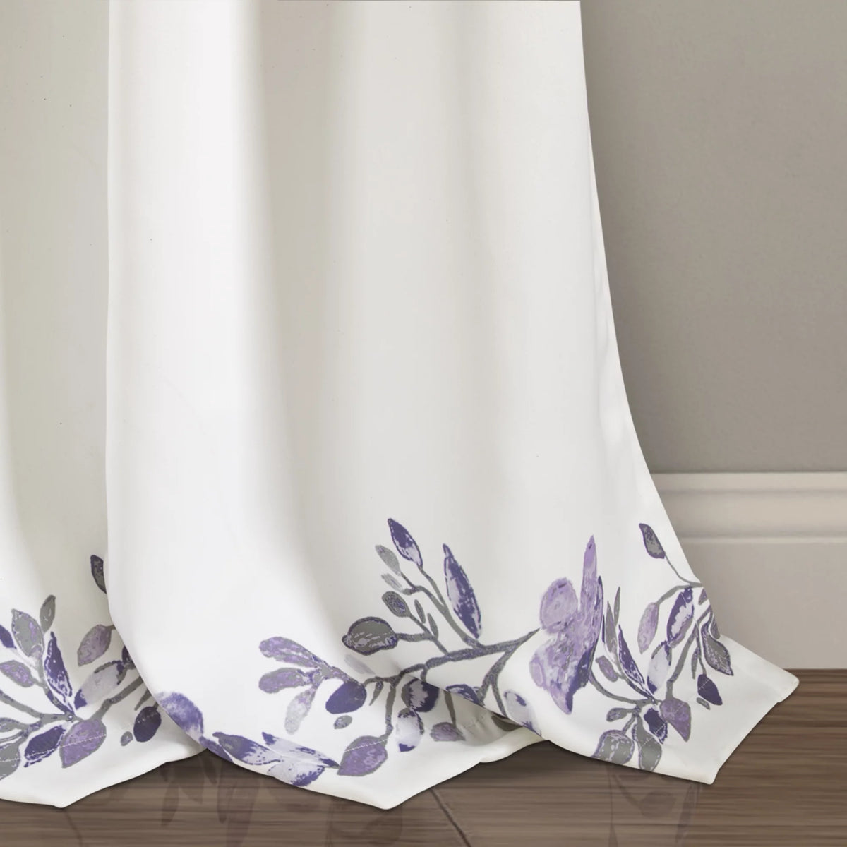 Purple Floral Room Darkening Window Panel 2-Pc Set Z917281