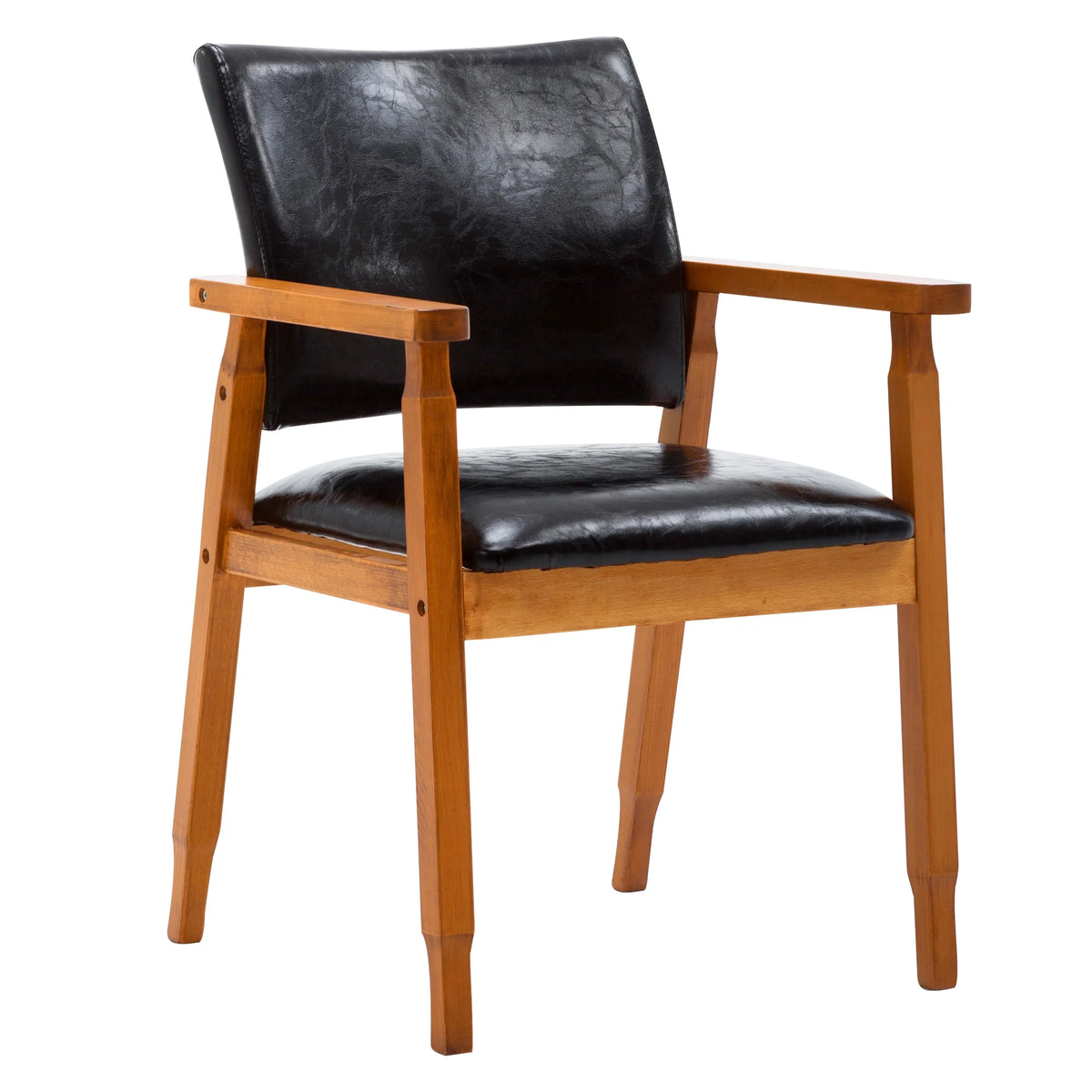 Black PU Leather Upholstered Arm Chair, Set of 1 V585268