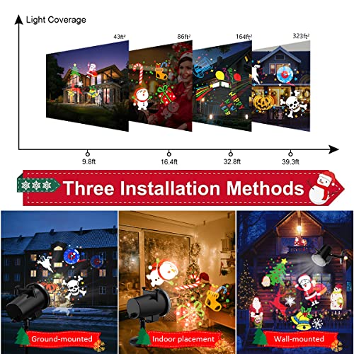 Waterproof 10W LED Projector 16 Slides Holiday Night Light N32066
