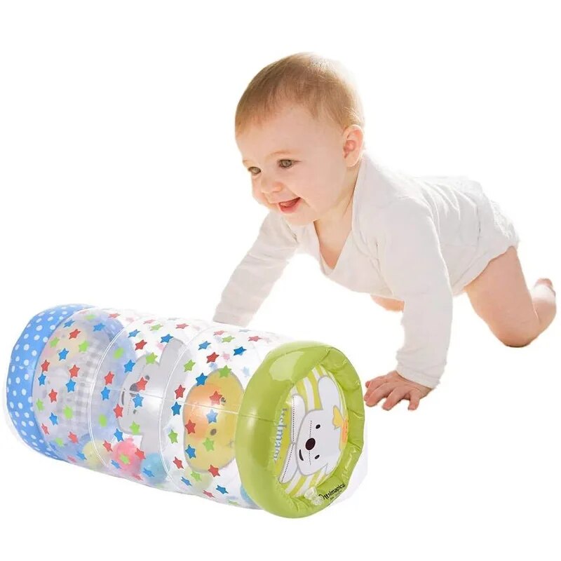Inflatable Baby Crawling Roller Toy with Rattle and Ball PVC Early Educational Toy B49761