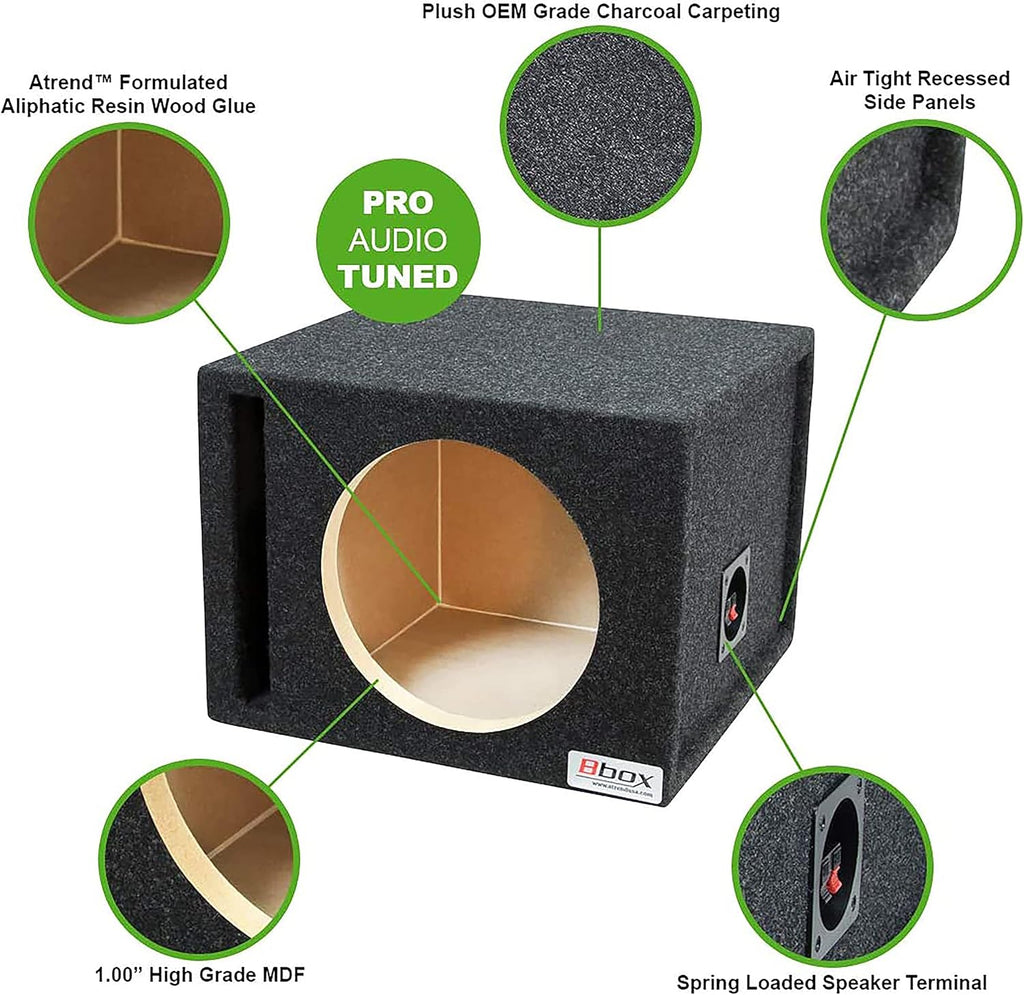 Single 10" Vented Carpeted Subwoofer Enclosure K666