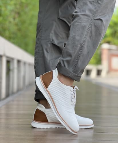 Men's Dress Sneakers Casual Walking Shoes Oxfords Mesh Comfortable Lightweight Breathable Lace-Up Q134140