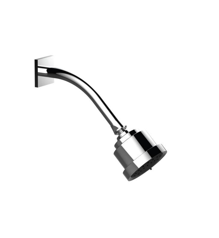 Matte Orobrass Cylindrical Shower Head with Arm and Square Flange A6551